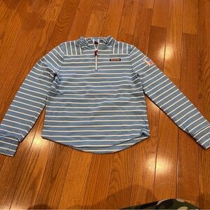 Vineyard Vines Girls Americana Shep Shirt 1/4 Zip Pullover Sweater Size XL 16